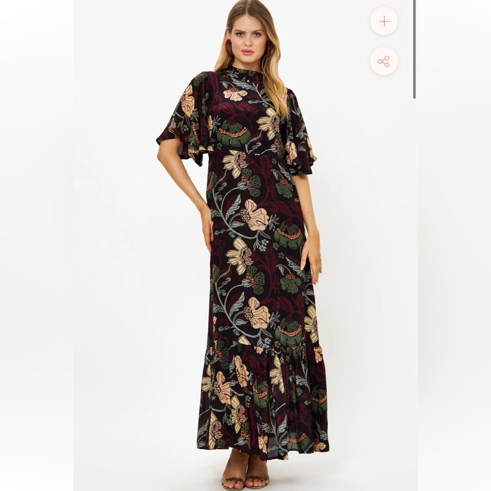 Oliphant Turin wine maxi dress